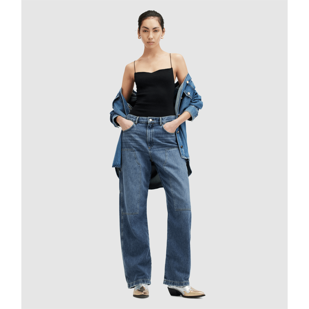 All saints high waisted jeans top